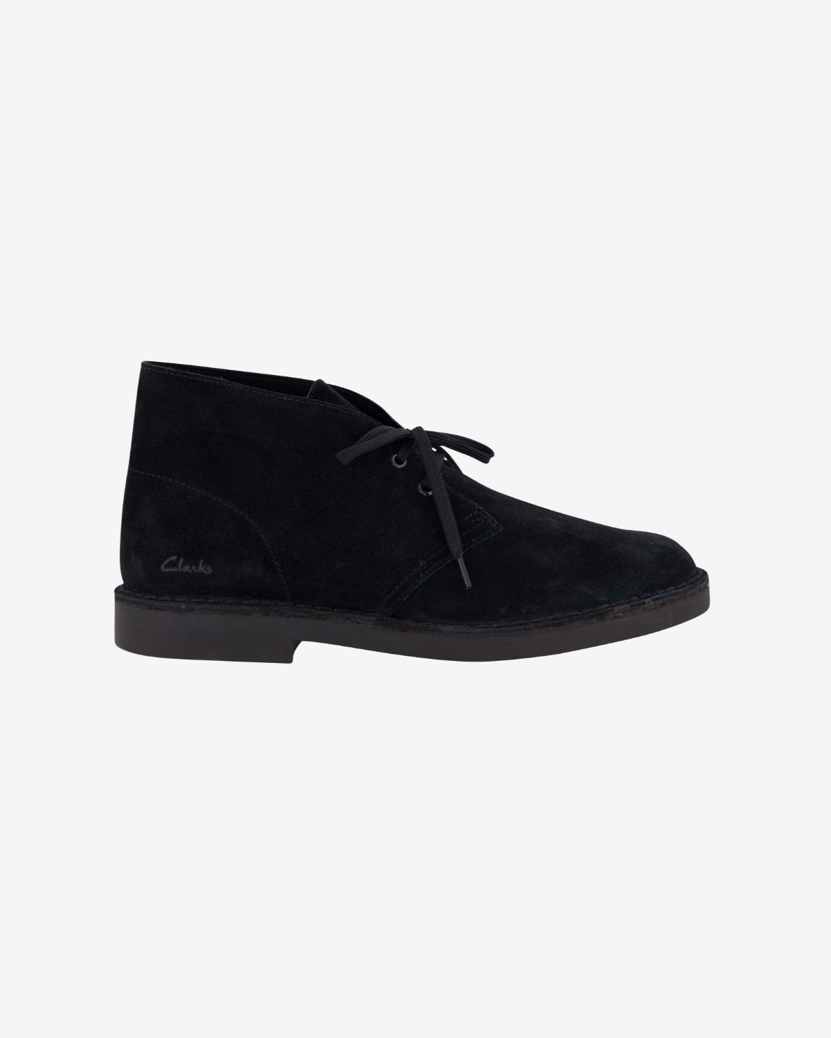 Clarks desert black suede sales