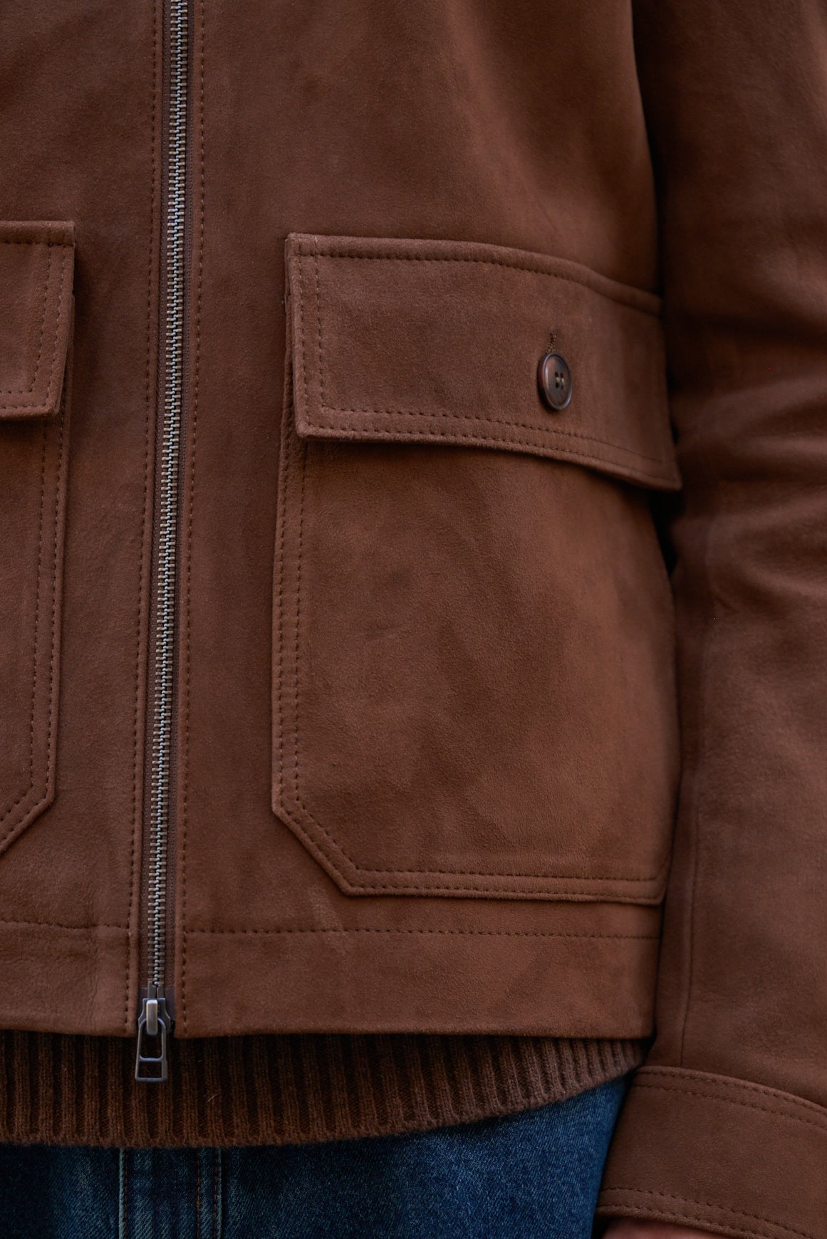 EDMONT Leather Jacket - Cigar