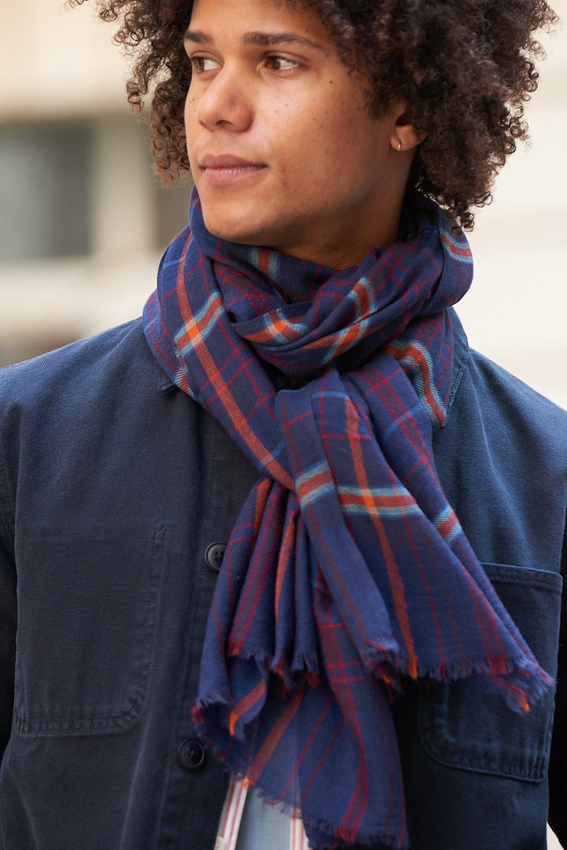 EDGARD Scarf - Navy/Red