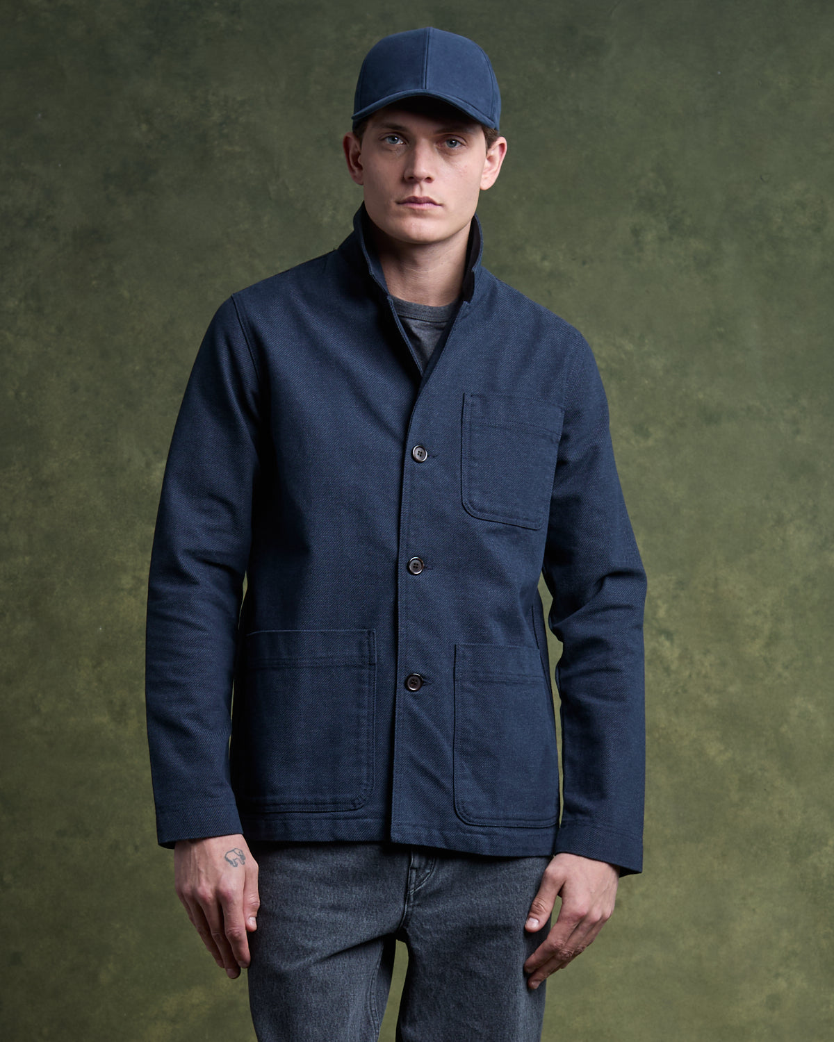 GEHRY Coton/Denim Architect's jacket - Bleu Encre