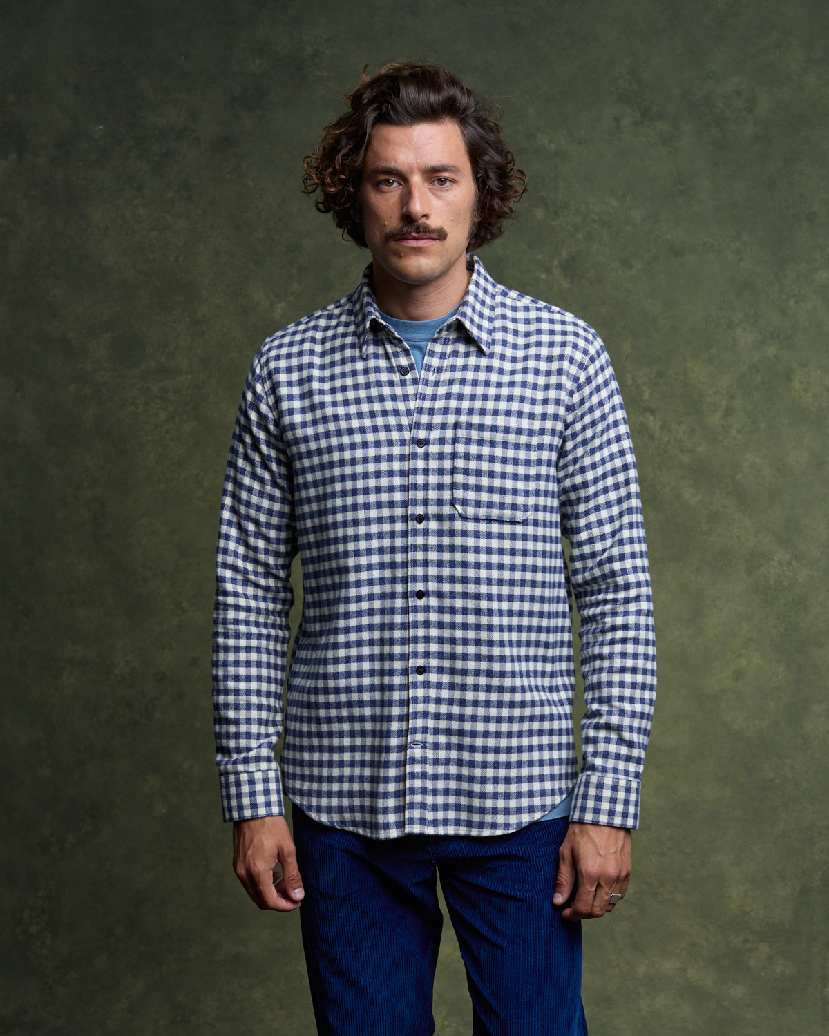 GORDES Shirt - Indigo/Ecru