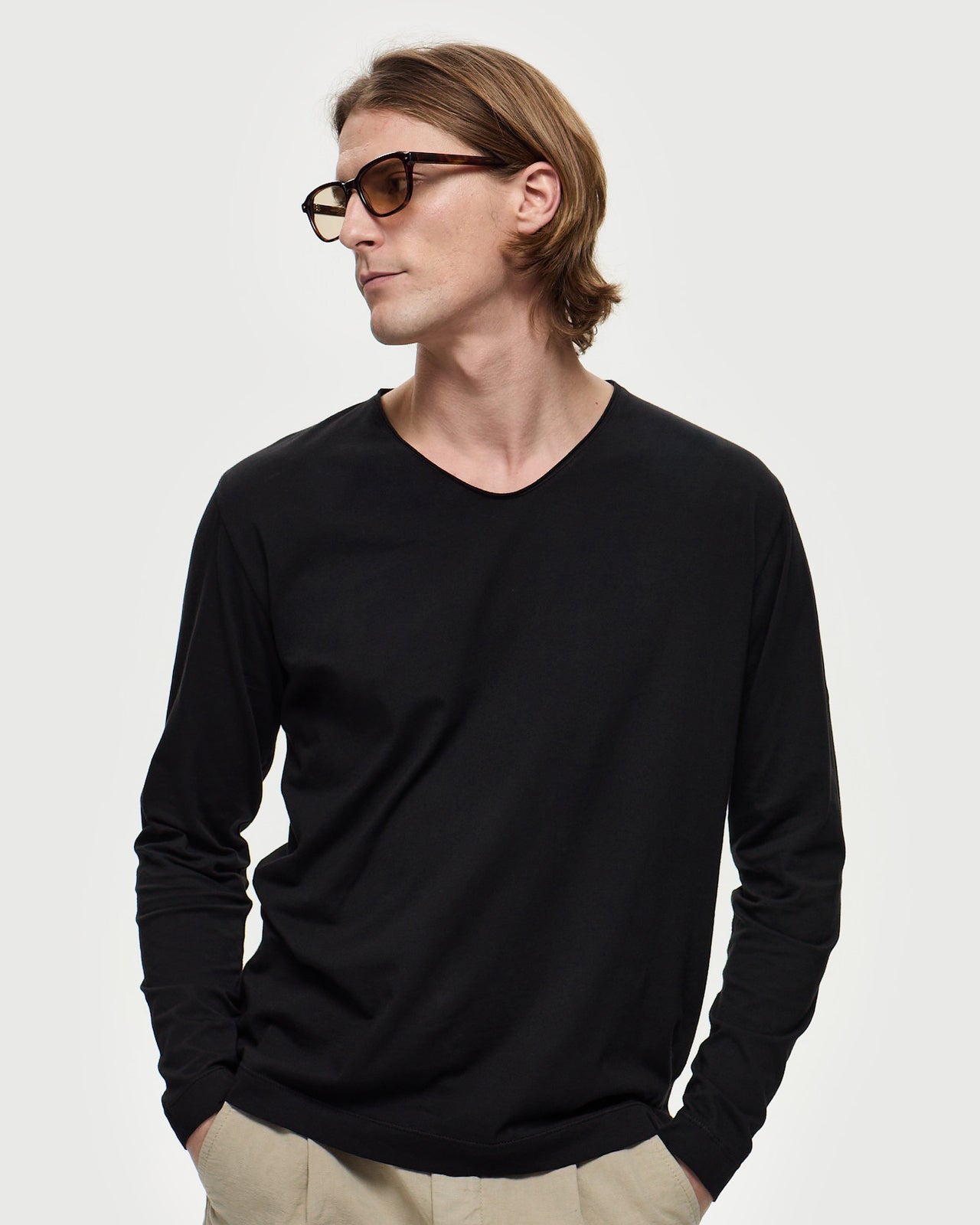 HALLUIN Long-Sleeve T-Shirt - Noir Onyx