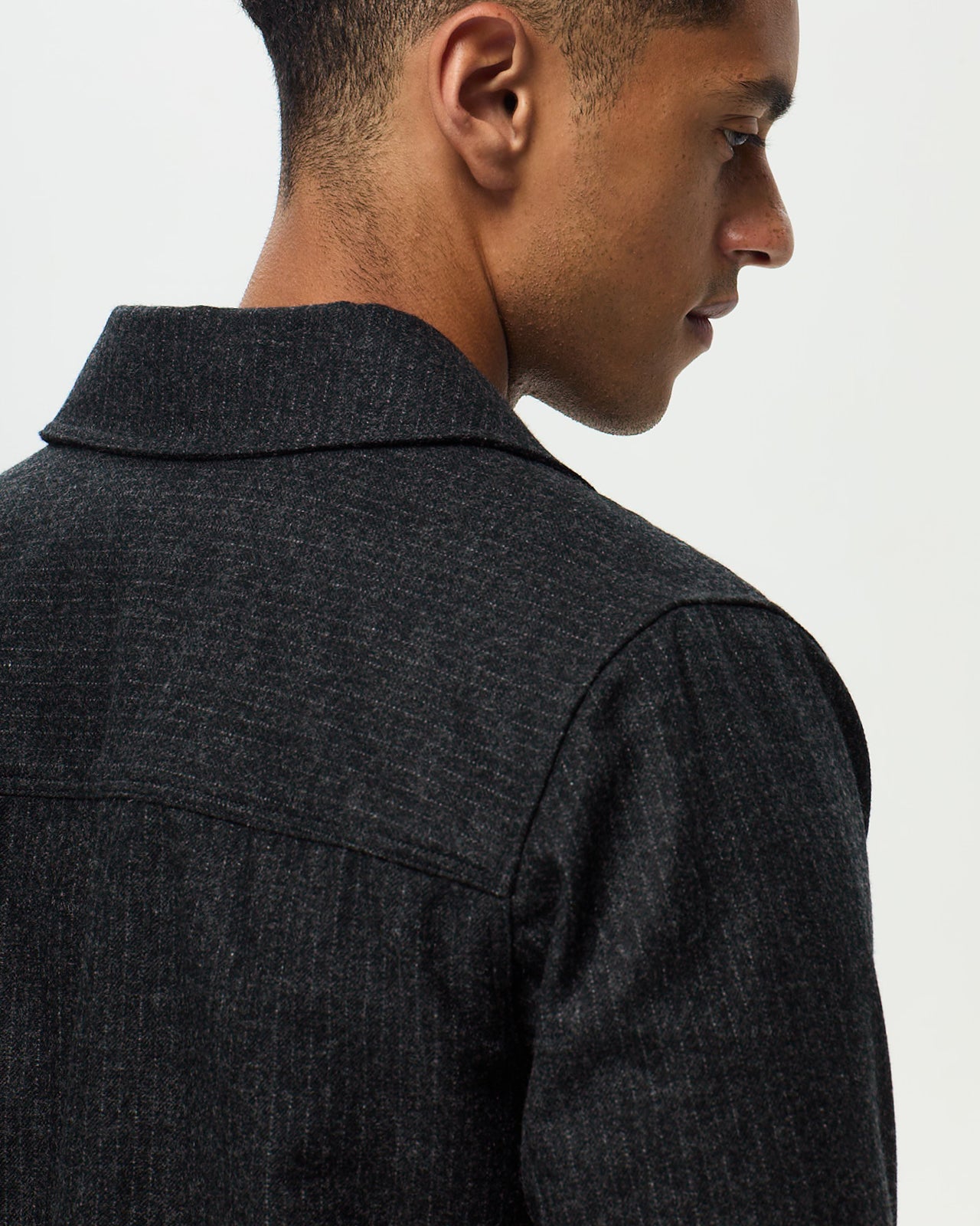 LEONARD Striped Jacket – Navy