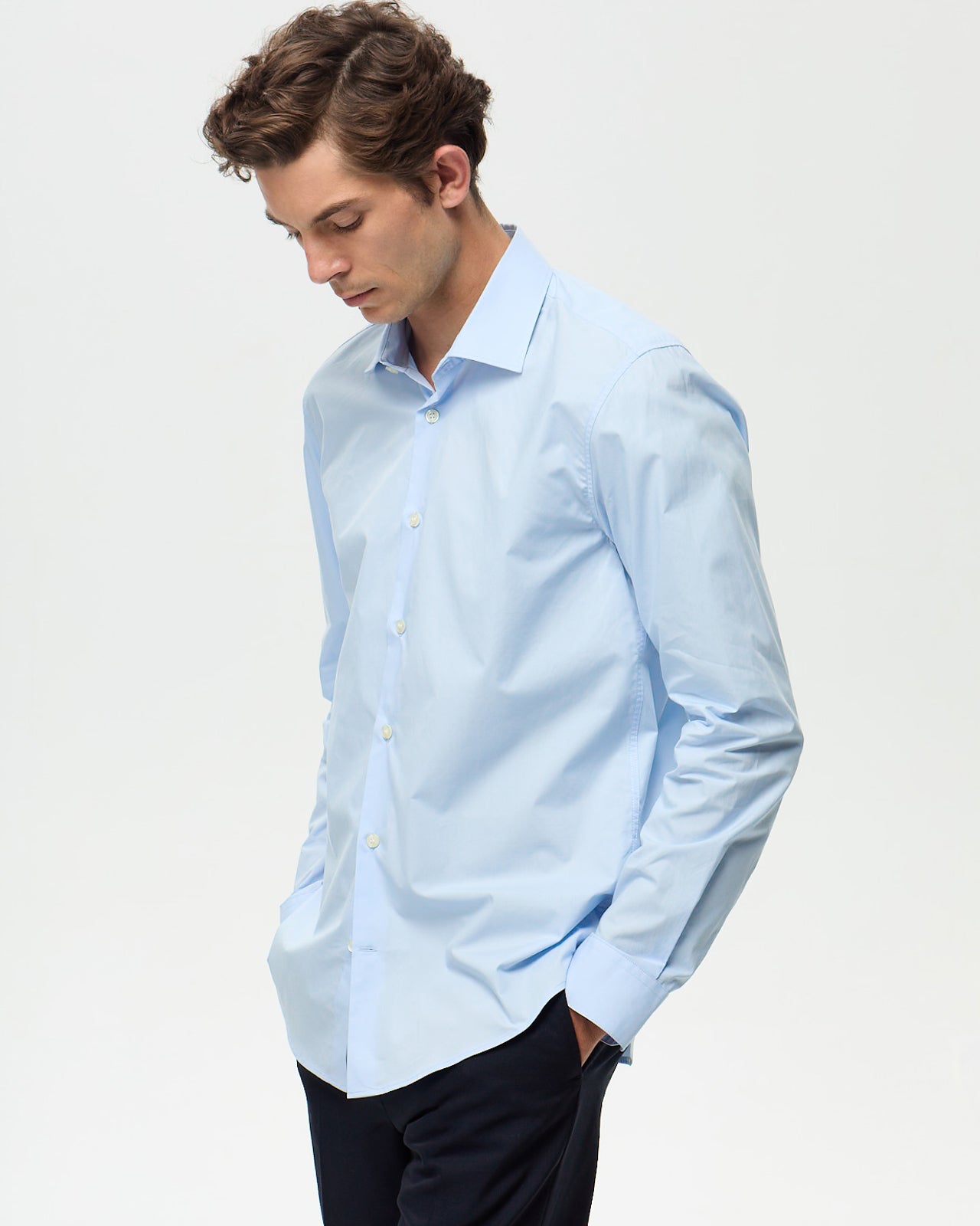 POPELINE Shirt – Aqua Blue