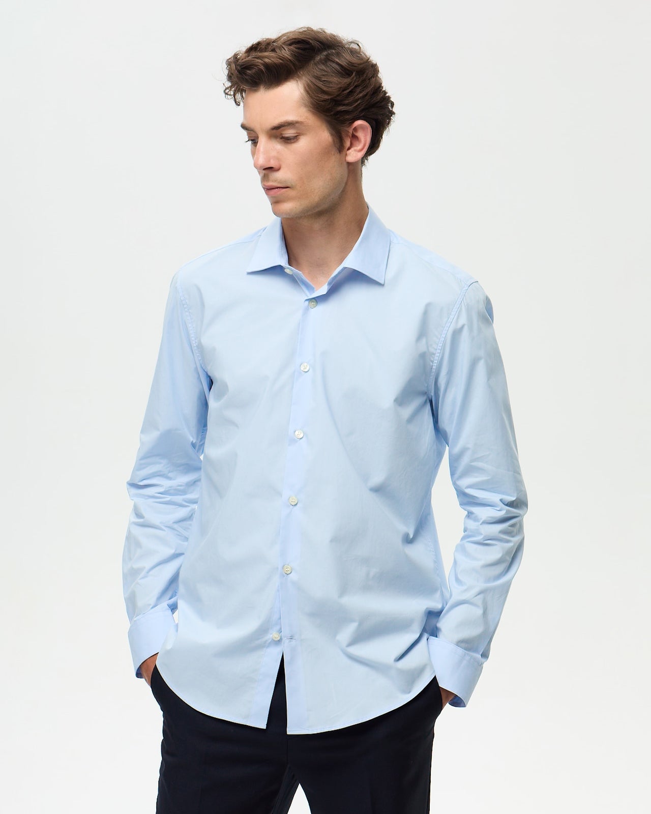POPELINE Shirt – Aqua Blue