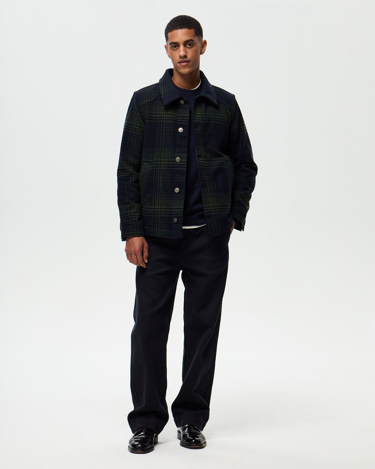 NELSON Checked Jacket - Ink/Khaki