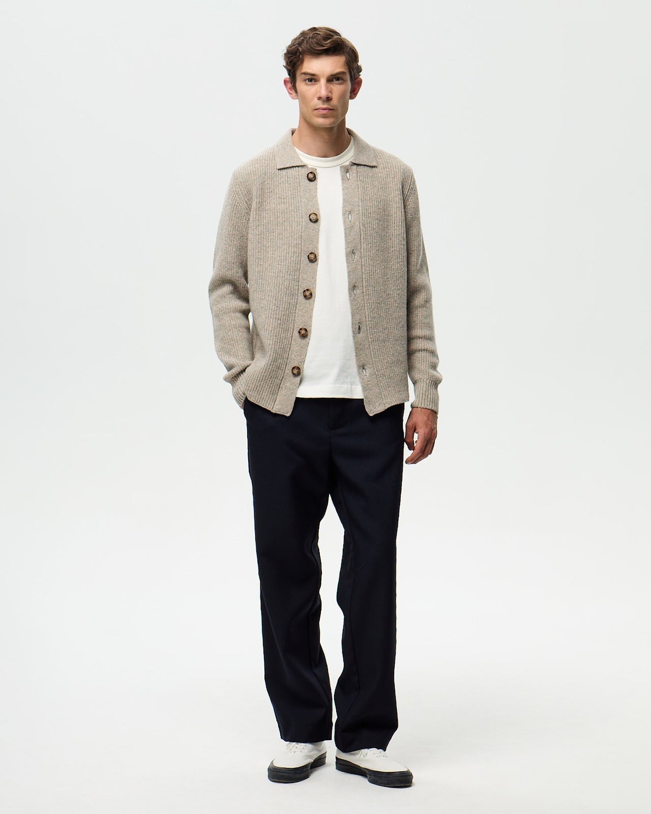 STEFANO Cardigan - Ash Beige