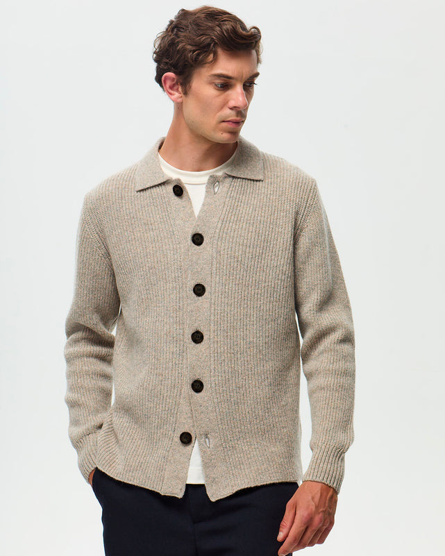 STEFANO Cardigan - Ash Beige