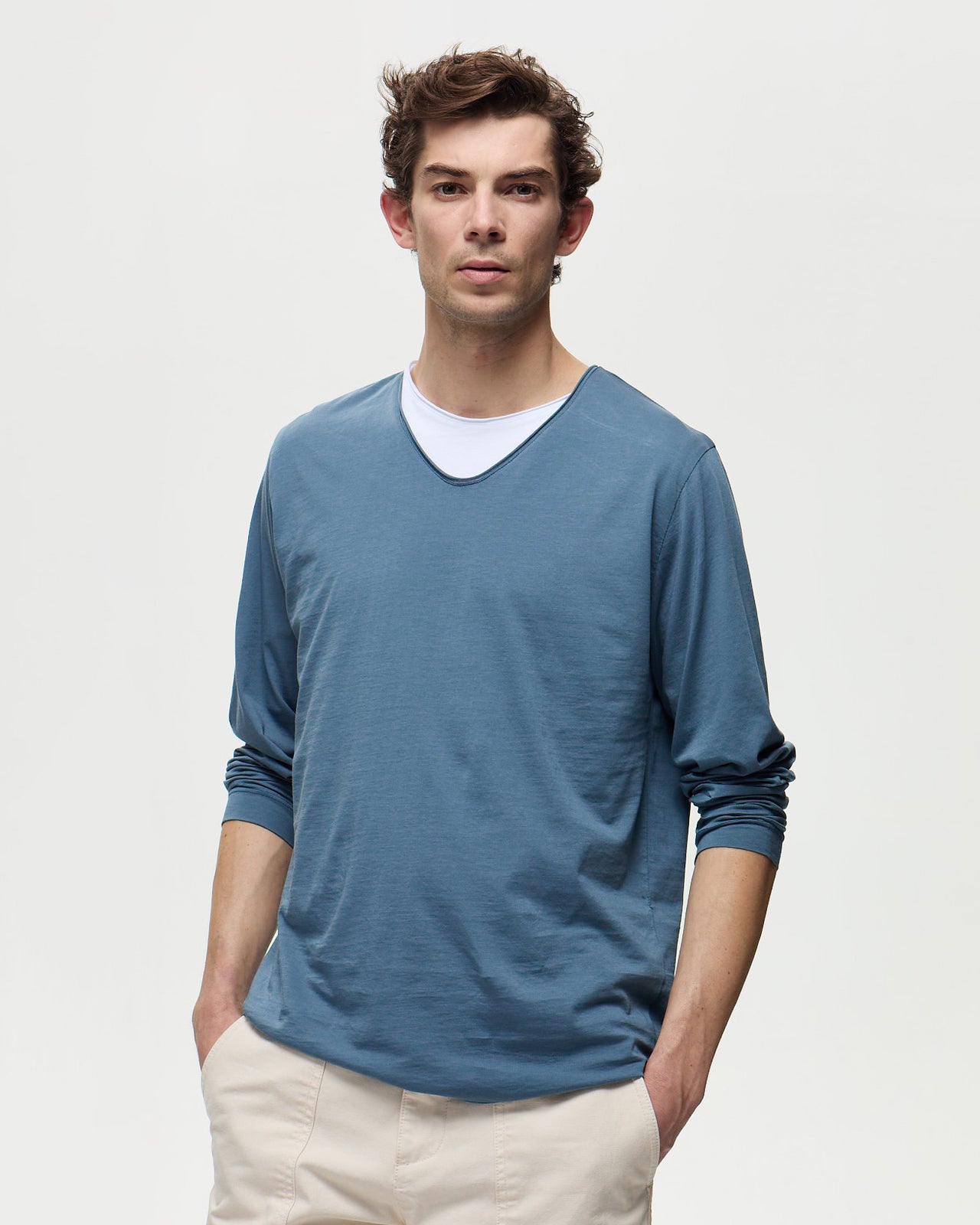 HALLUIN Long-Sleeve T-Shirt - Storm Blue