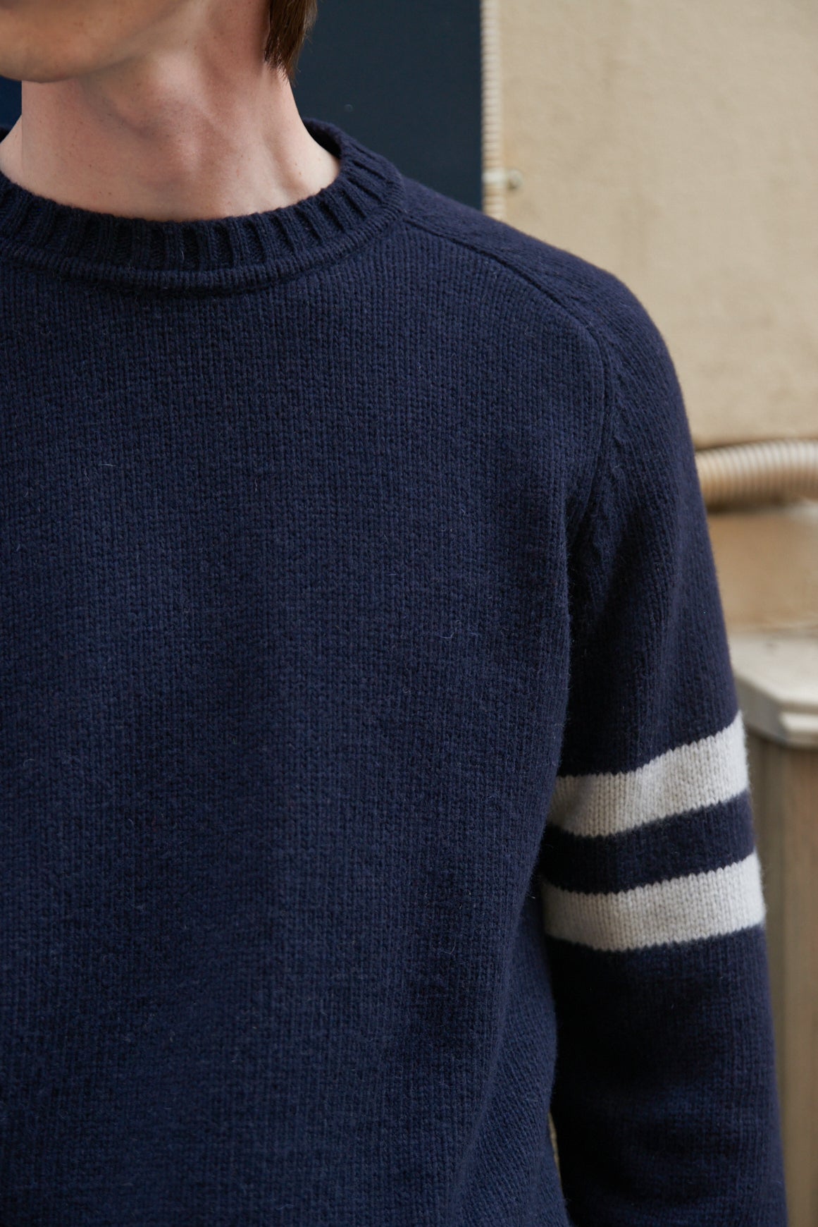 CINO Sweater - Navy/Ecru