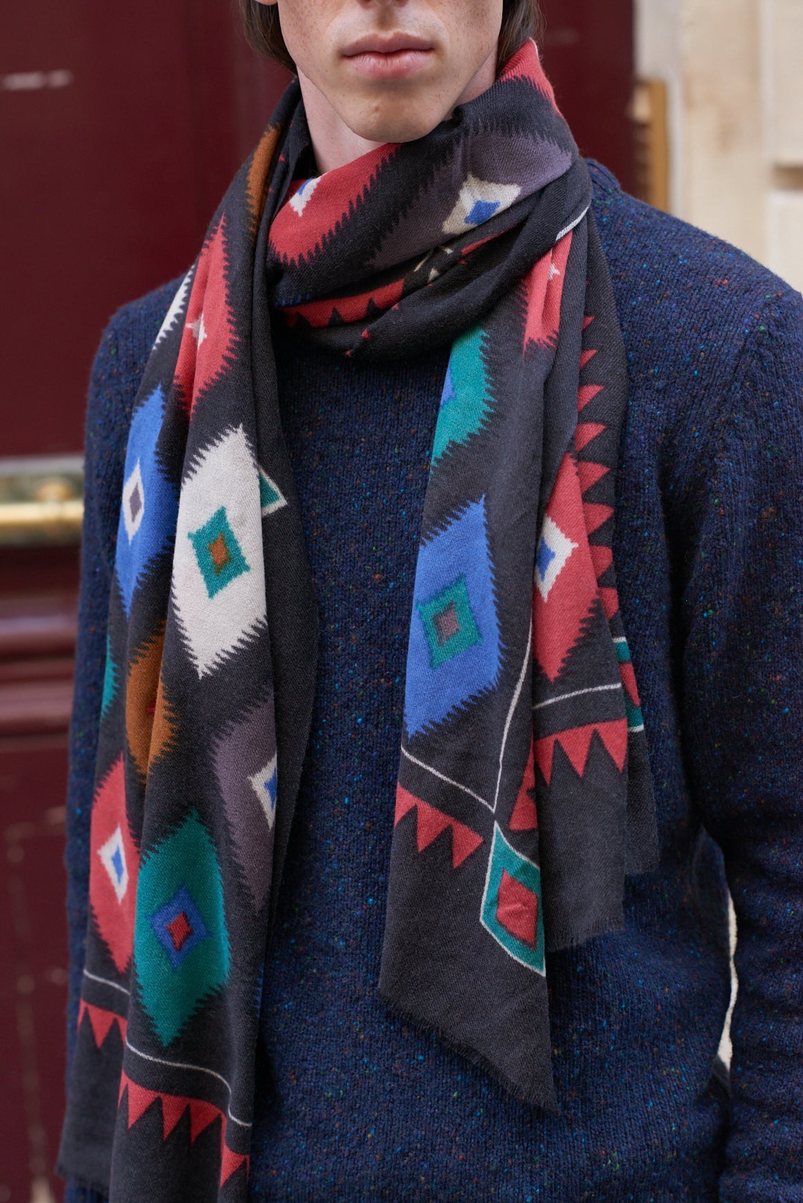 ENERGIE Scarf - Black/Coral